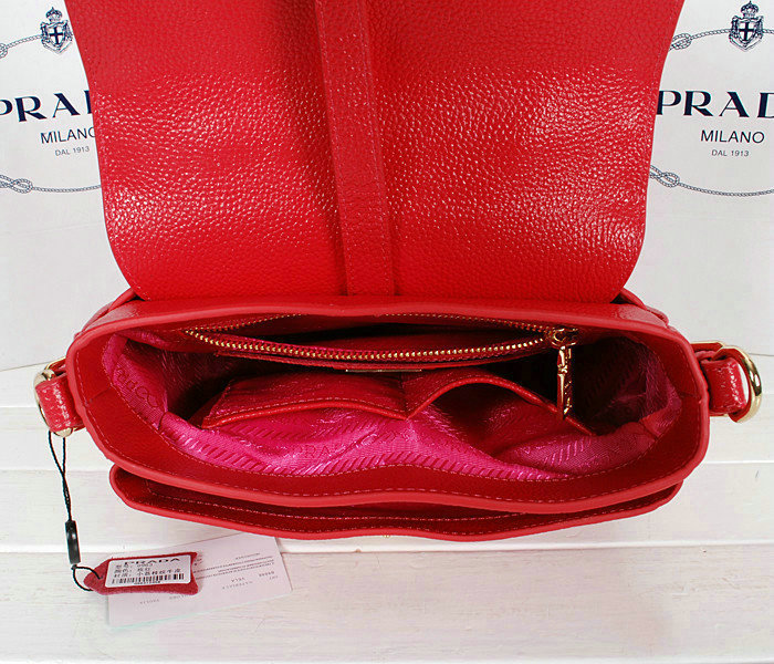2014 Prada calfskin flap bag BN0963 rose